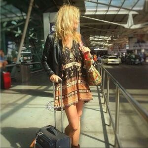 SPELL (& the Gypsy Collective) Phoenix Mustang Play Dress, S (Black/Tan)